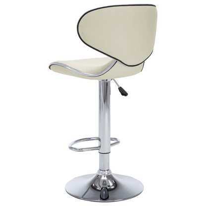 323647 vidaXL Bar Stools 2 pcs Cream Faux Leather