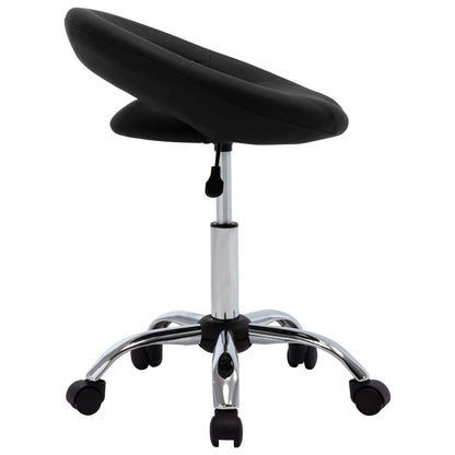 vidaXL Sedia da Lavoro con Ruote Nera in Similpelle