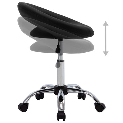 vidaXL Sedia da Lavoro con Ruote Nera in Similpelle