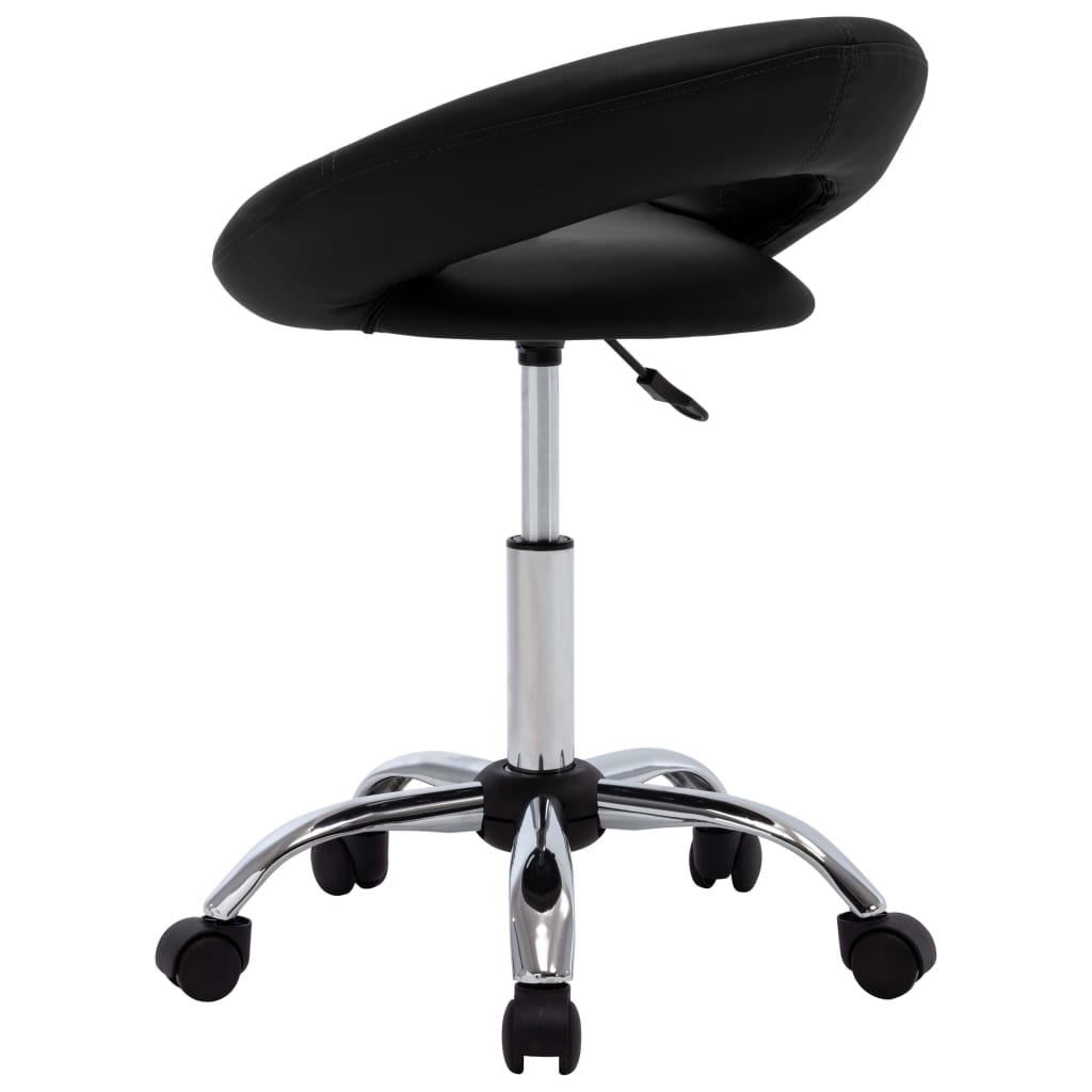 vidaXL Sedia da Lavoro con Ruote Nera in Similpelle