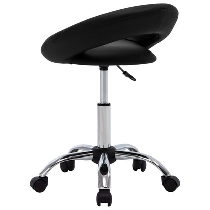 vidaXL Sedia da Lavoro con Ruote Nera in Similpelle