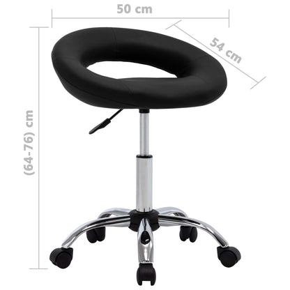 vidaXL Sedia da Lavoro con Ruote Nera in Similpelle