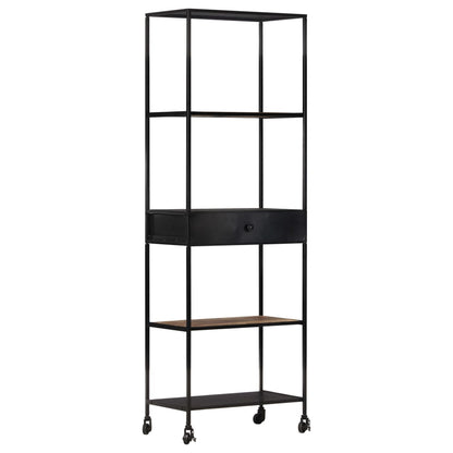 vidaXL Libreria 60x35x180 cm in Legno di Mango Grezzo e Ferro