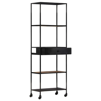 vidaXL Libreria 60x35x180 cm in Legno di Mango Grezzo e Ferro