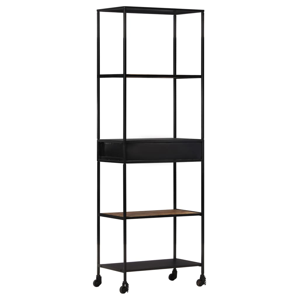 vidaXL Libreria 60x35x180 cm in Legno di Mango Grezzo e Ferro
