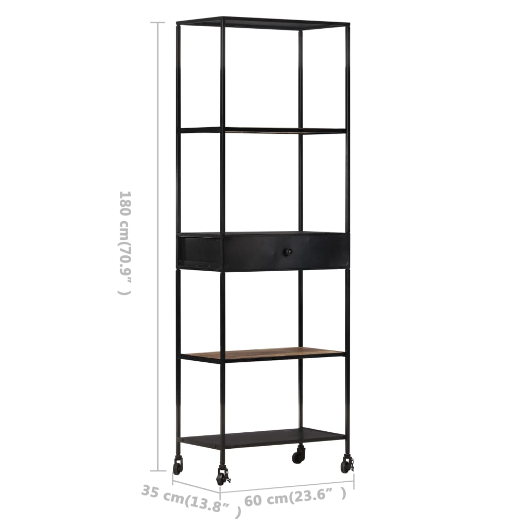 vidaXL Libreria 60x35x180 cm in Legno di Mango Grezzo e Ferro