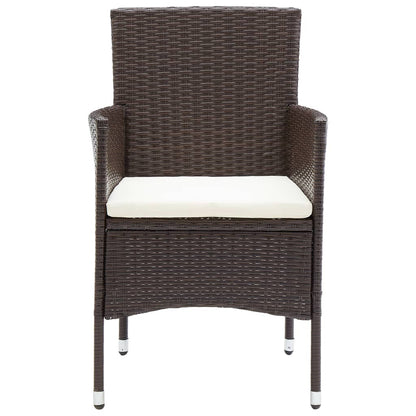 vidaXL Sedie da Pranzo per Giardino 2 pz in Polyrattan Marrone