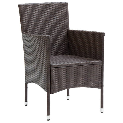 vidaXL Sedie da Pranzo per Giardino 2 pz in Polyrattan Marrone