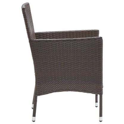 vidaXL Sedie da Pranzo per Giardino 2 pz in Polyrattan Marrone