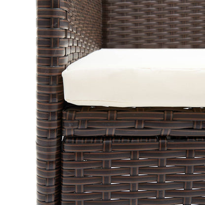 vidaXL Sedie da Pranzo per Giardino 2 pz in Polyrattan Marrone