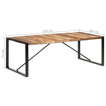 vidaXL Tavolo da Pranzo 220x100x75 cm in Legno Massello