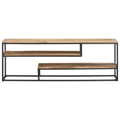 vidaXL Mobile Porta TV 130x30x45 cm in Legno Massello di Mango Grezzo