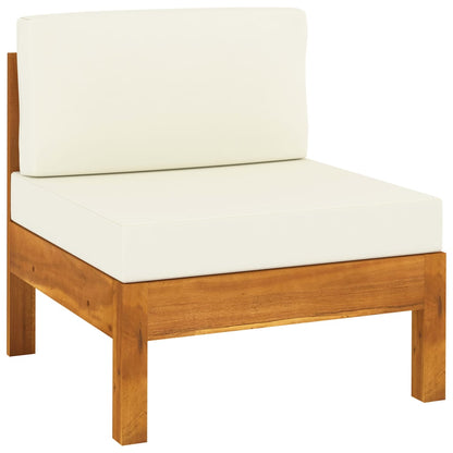 vidaXL Divani Centrali 2 pz con Cuscini Bianco Crema Massello Acacia
