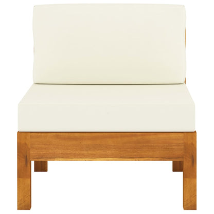 vidaXL Divani Centrali 2 pz con Cuscini Bianco Crema Massello Acacia
