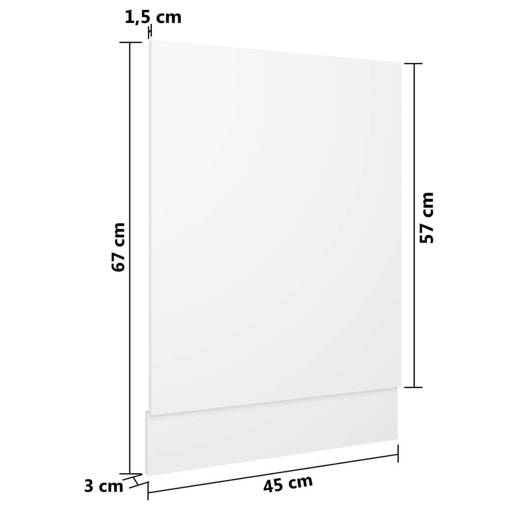 vidaXL Pannello Lavastoviglie Bianco 45x3x67 cm Legno Multistrato