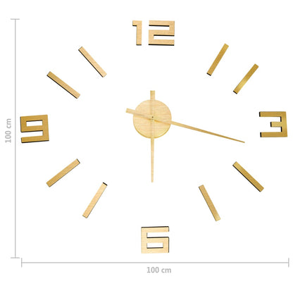 vidaXL Orologio da Parete 3D Design Moderno Oro 100 cm XXL