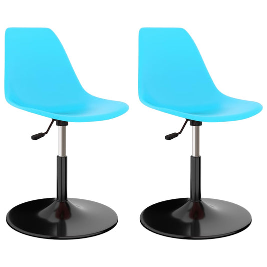 324193 vidaXL Swivel Dining Chairs 2 pcs Blue PP