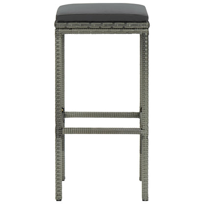 vidaXL Sgabelli da Bar con Cuscini 6 pz Grigi in Polyrattan