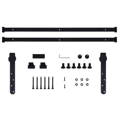 vidaXL Kit Mini Anta Scorrevole Armadio in Acciaio al Carbonio 183 cm