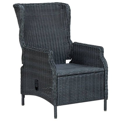 vidaXL Sedia da Giardino Reclinabile e Cuscino Polyrattan Grigio Scuro