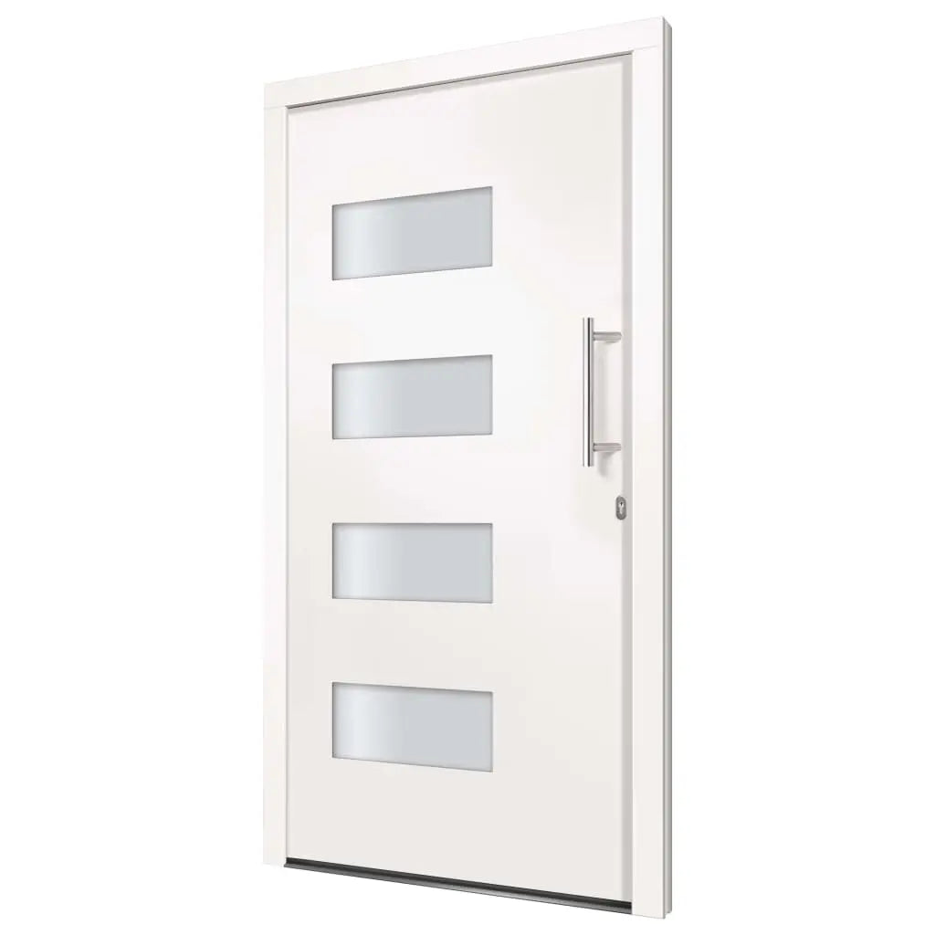 vidaXL Porta d'Ingresso in Alluminio e PVC Bianco 100x210 cm VIDAXL