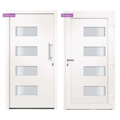 vidaXL Porta d'Ingresso in Alluminio e PVC Bianco 100x210 cm VIDAXL