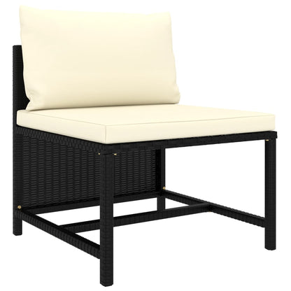 vidaXL Divano Centrale Modulare con Cuscini in Polyrattan Nero