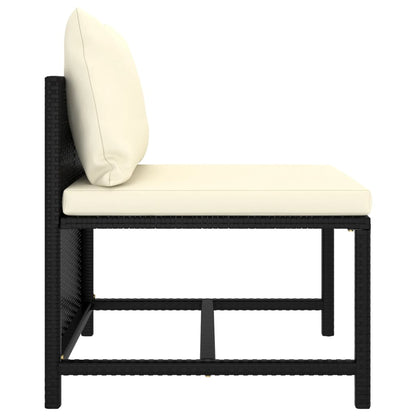 vidaXL Divano Centrale Modulare con Cuscini in Polyrattan Nero