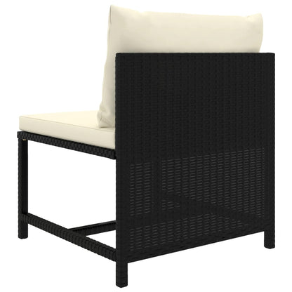 vidaXL Divano Centrale Modulare con Cuscini in Polyrattan Nero