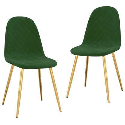 vidaXL Sedie da Pranzo 2 pz Verde Scuro in Velluto