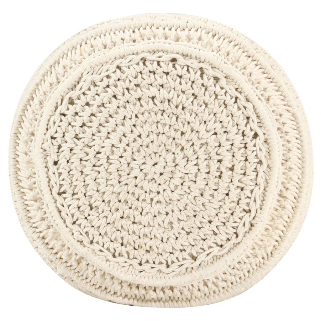 vidaXL Pouf Lavorato a Mano in Macramé 45x30 cm in Cotone