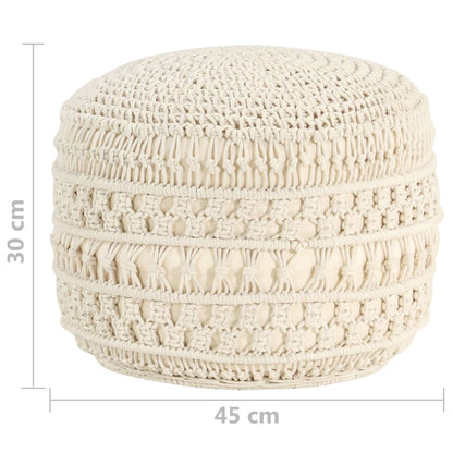 vidaXL Pouf Lavorato a Mano in Macramé 45x30 cm in Cotone