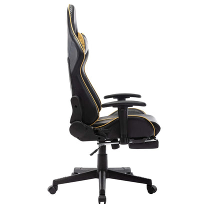 vidaXL Sedia da Gaming con Poggiapiedi Nera e Oro in Similpelle