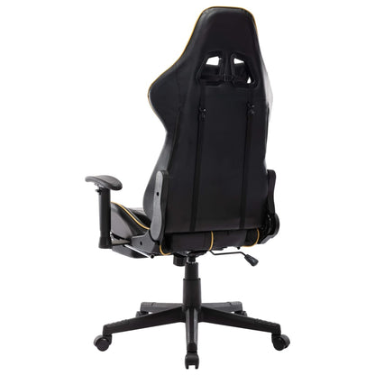 vidaXL Sedia da Gaming con Poggiapiedi Nera e Oro in Similpelle