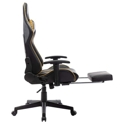 vidaXL Sedia da Gaming con Poggiapiedi Nera e Oro in Similpelle