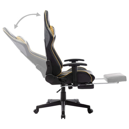 vidaXL Sedia da Gaming con Poggiapiedi Nera e Oro in Similpelle