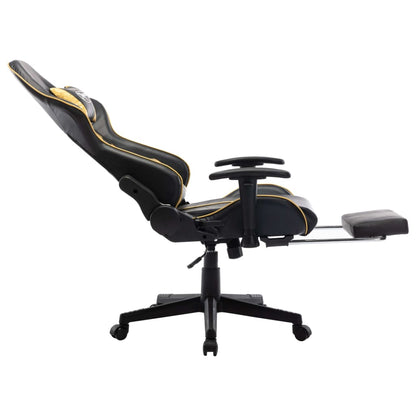 vidaXL Sedia da Gaming con Poggiapiedi Nera e Oro in Similpelle
