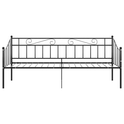 vidaXL Divano Letto Telaio Nero in Metallo 90x200 cm