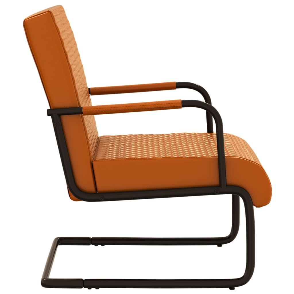 vidaXL Sedia a Sbalzo Marrone in Similpelle