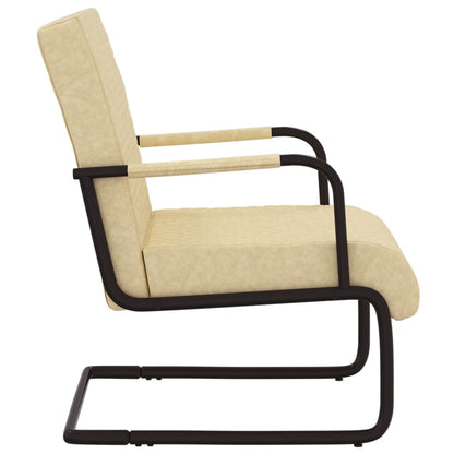 vidaXL Sedia a Sbalzo Crema in Similpelle