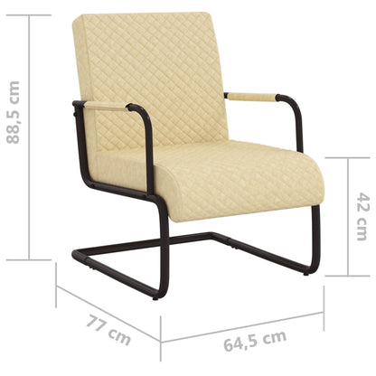 vidaXL Sedia a Sbalzo Crema in Similpelle