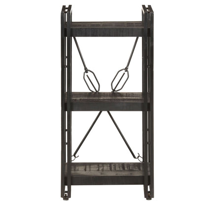 vidaXL Libreria a 3 Ripiani 40x30x80cm Nero in Legno Massello di Mango