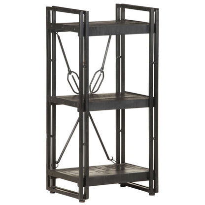 vidaXL Libreria a 3 Ripiani 40x30x80cm Nero in Legno Massello di Mango