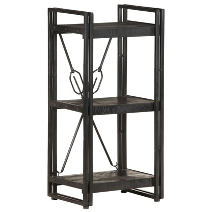 vidaXL Libreria a 3 Ripiani 40x30x80cm Nero in Legno Massello di Mango