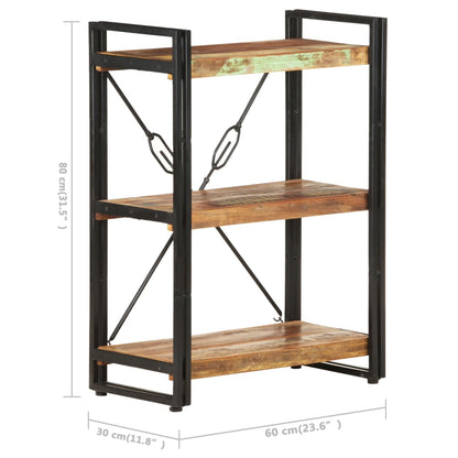 vidaXL Libreria a 3 Ripiani 60x30x80 cm in Massello di Recupero