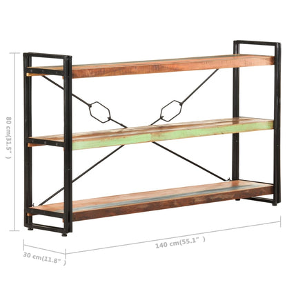 vidaXL Libreria a 3 Ripiani 140x30x80 cm in Massello di Recupero