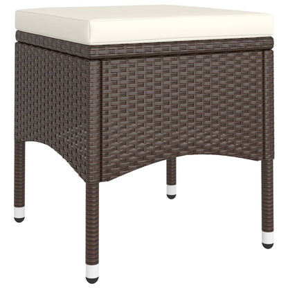 vidaXL Set Bistrot Giardino 5 pz Polyrattan e Vetro Temperato Marrone
