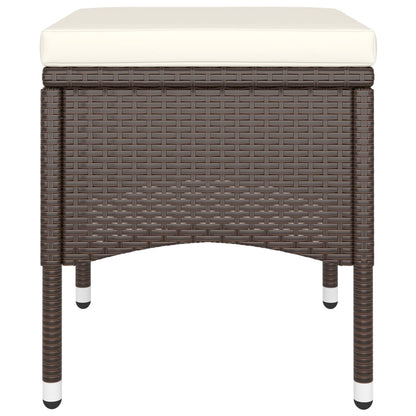 vidaXL Set Bistrot Giardino 5 pz Polyrattan e Vetro Temperato Marrone