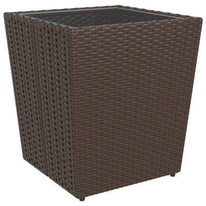 vidaXL Set Bistrot Giardino 5 pz Polyrattan e Vetro Temperato Marrone