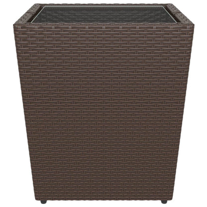 vidaXL Set Bistrot Giardino 5 pz Polyrattan e Vetro Temperato Marrone